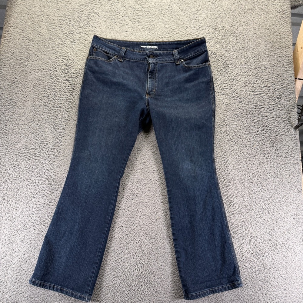 Wrangler Riggs Jeans Womens 16 Blue Cotton Denim Bootcut Workwear Travel Stretch